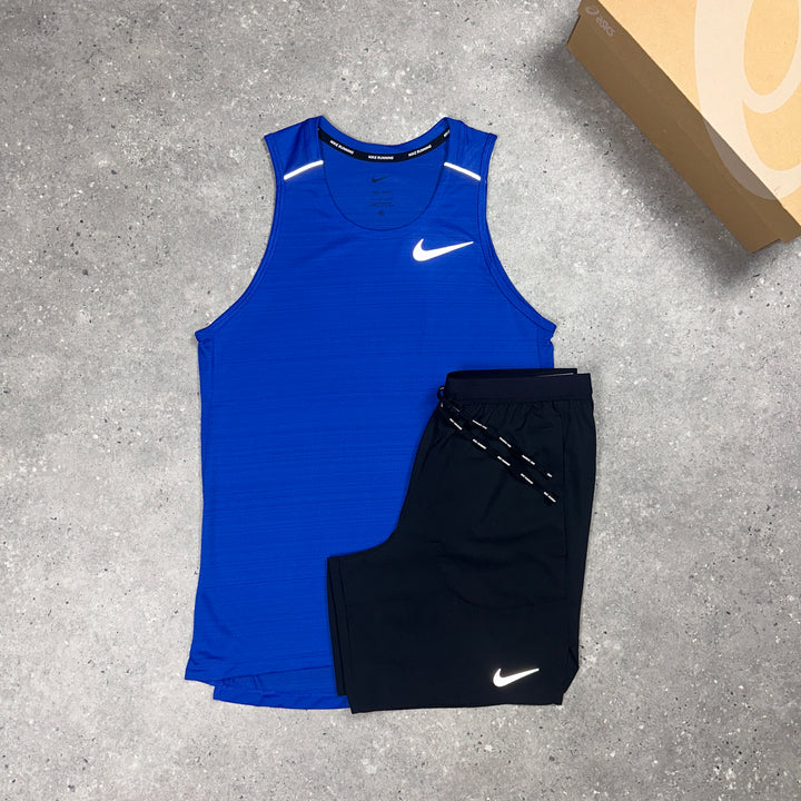 Nike Miler Vest Royal Blue & Nike 7"Flex Stride Shorts Black Set