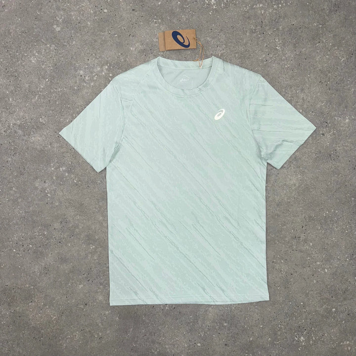 ASICS FOWARD T-SHIRT & PANEL SHORTS SET - MOSS / GREY