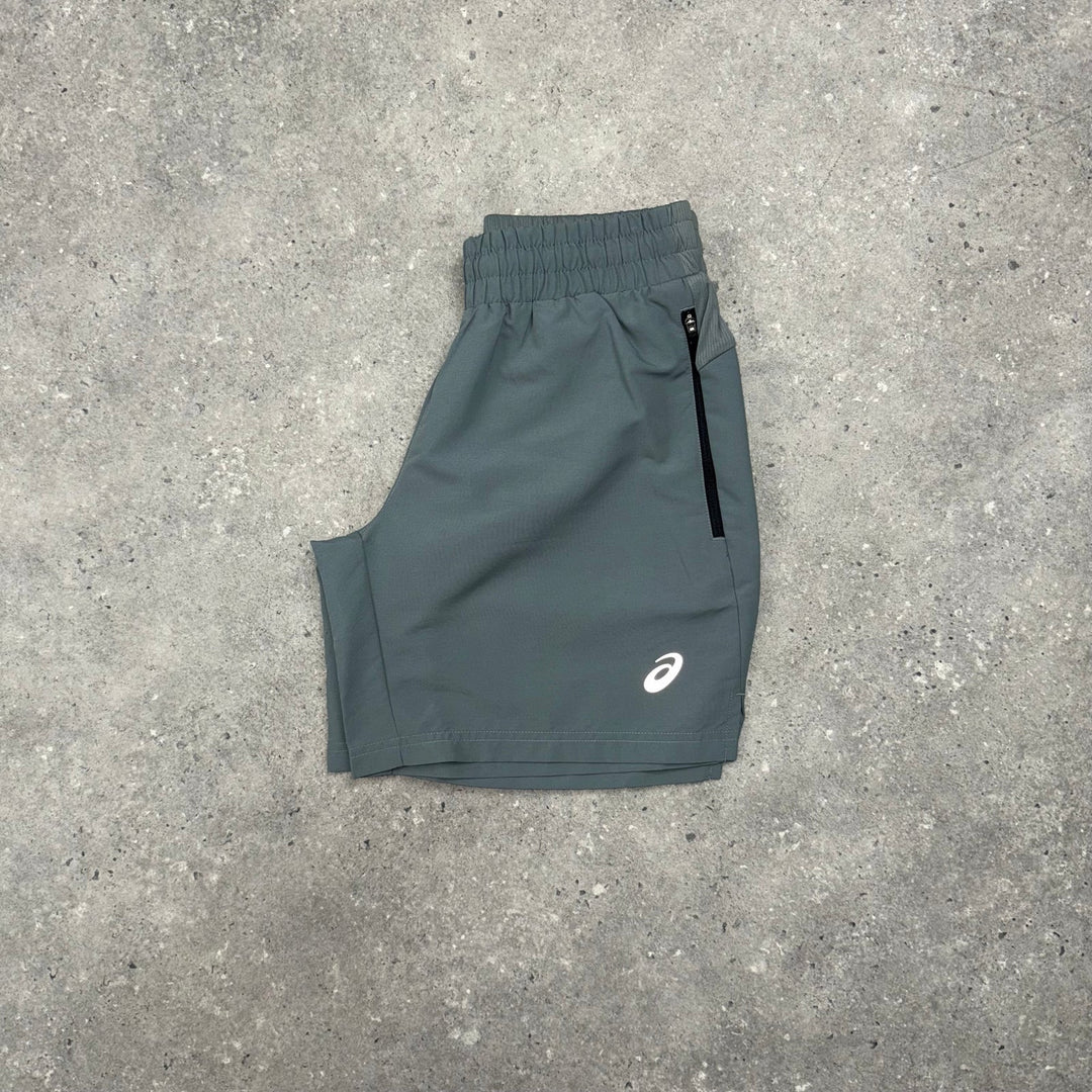 ASICS FUJITRAIL T-SHIRT & PANEL SHORTS SET - CREAM / GREY