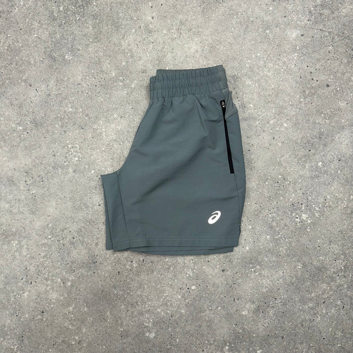 ASICS ALL OVER T-SHIRT & PANEL SHORTS SET - YAMABUKI ORANGE / GREY