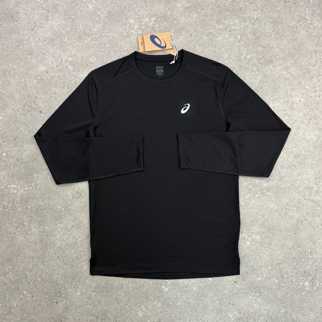 ASICS CORE LONG SLEEVE T-SHIRT & CORE 7” SHORT SET - BLACK